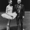 New York City Ballet master George Balanchine with Suzanne Farrell in costume for "Symphony in C", choreography by George Balanchine (New York)