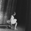 New York City Ballet production of "Symphony in C", Suzanne Farrell takes a bow in front of curtain upon her return from years in Brussells with Bejart, choreography by George Balanchine (New York)