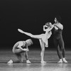 New York City Ballet production of "The Goldberg Variations" with Sara Leland and Robert Maiorano, Bryan Pitts kneeling, choreography by Jerome Robbins (New York)