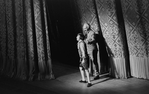 New York City Ballet production of "L'Enfant et les Sortilèges", with Paul Offenkranz as The Child taking a bow in front of curtain with George Balanchine, choreography by George Balanchine (New York)