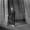 New York City Ballet production of "Square Dance" George Balanchine takes a bow in front of curtain, choreography by George Balanchine (New York)