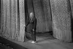 New York City Ballet production of "Square Dance" George Balanchine takes a bow in front of curtain, choreography by George Balanchine (New York)