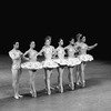 New York City Ballet production of "Divertimento No. 15", with Kyra Nichols, Maria Calegari, Suzanne Farrell, Merrill Ashley and Colleen Neary, back row Gerard Ebitz, Peter Martins and Sean Lavery choreography by George Balanchine (New York)