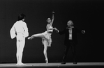 New York City Ballet production of "Ballo della Regina" with George Balanchine rehearsing Merrill Ashley and Robert Weiss, choreography by George Balanchine (New York)