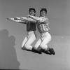 New York City Ballet production of "Tricolore" (Part 2) Steven Caras and Richard Tanner pose in costume, choreography by Jean-Pierre Bonnefous (New York)