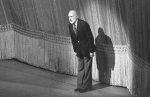New York City Ballet production of "Afternoon of a Faun", Jerome Robbins takes a bow in front of curtain, choreography by Jerome Robbins (New York)
