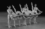 New York City Ballet production of "Divertimento No. l5" with Gerard Ebitz, Peter Martins and Sean Lavery, Elyse Borne, Sheryl Ware, Suzanne Farrell, Stephanie Saland and Heather Watts, choreography by George Balanchine (New York)