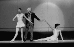 New York City Ballet production of "Apollo"; George Balanchine rehearses with Patricia McBride and Jean-Pierre Frohlich, choreography by George Balanchine (New York)