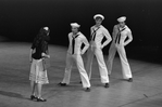 New York City Ballet production of "Fancy Free" with Douglas Hay, Christopher Fleming and Joseph Duell, choreography by Jerome Robbins (New York)