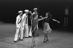 New York City Ballet production of "Fancy Free" with Douglas Hay, Joseph Duell, Christopher Fleming, Judith Fugate and Delia Peters, choreography by Jerome Robbins (New York)