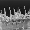 New York City Ballet production of "Divertimento No. 15" with Gerard Ebitz, Joseph Duell, Peter Frame and Elyse Borne, Sheryl Ware, Merrill Ashley, Stephanie Saland and Heather Watts, choreography by George Balanchine (New York)