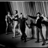 New York City Ballet production of "Davidsbündlertänze" taking a bow are Ib Andersen, Adam Luders, George Balanchine, Jacques d'Amboise and Peter Martins, choreography by George Balanchine (New York)