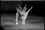 Kyra Nichols with Peter Frame and Victor Castelli in the New York City Ballet production of Balanchine's "Tschaikovsky Piano Concerto No. 2"