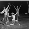 Sean Lavery and Kyra Nichols (center) in the New York City Ballet production of Balanchine's "Ballo della Regina"