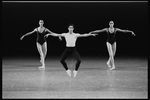 New York City Ballet Production of "Agon" with (L-R) Susan Freedman, Jean-Pierre Frohlich and Wilhelmina Frankfurt, choreography by George Balanchine (New York)
