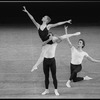 New York City Ballet production of "Agon" with Maria Calegari and Tracy Bennett, Victor Castelli kneeling, choreography by George Balanchine (New York)