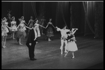 New York City Ballet production of "Coppelia" conductor Robert Irving takes a bow with Patricia McBride and Helgi Tomasson, choreography by George Balanchine and Alexandra Danilova after Marius Petipa (New York)