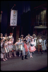 New York City Ballet production of "Coppelia"; scene from Act I with Michael Arshansky, Patricia McBride as Swanilda and Helgi Tomasson as Franz, choreography by George Balanchine and Alexandra Danilova after Marius Petipa (Saratoga)