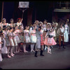 New York City Ballet production of "Coppelia"; scene from Act I with Michael Arshansky, Patricia McBride as Swanilda and Helgi Tomasson as Franz, choreography by George Balanchine and Alexandra Danilova after Marius Petipa (Saratoga)