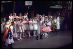 New York City Ballet production of "Coppelia"; scene from Act I with Michael Arshansky, Patricia McBride as Swanilda and Helgi Tomasson as Franz, choreography by George Balanchine and Alexandra Danilova after Marius Petipa (Saratoga)