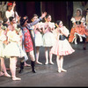 New York City Ballet production of "Coppelia"; scene from Act I with Michael Arshansky, Patricia McBride as Swanilda and Helgi Tomasson as Franz, choreography by George Balanchine and Alexandra Danilova after Marius Petipa (Saratoga)