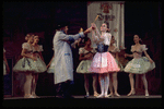 New York City Ballet production of "Coppelia"; scene from Act I with Michael Arshansky and Patricia McBride as Swanilda, choreography by George Balanchine and Alexandra Danilova after Marius Petipa (Saratoga)