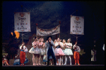 New York City Ballet production of "Coppelia"; scene from Act I with Michael Arshansky and Patricia McBride as Swanilda, choreography by George Balanchine and Alexandra Danilova after Marius Petipa (Saratoga)