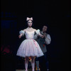 New York City Ballet production of "Coppelia"; scene from Act 2 with Patricia McBride as the doll Coppelia and Shaun O'Brien as Dr. Coppelius, choreography by George Balanchine and Alexandra Danilova after Marius Petipa (Saratoga)