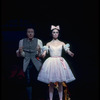 New York City Ballet production of "Coppelia"; scene from Act 2 with Patricia McBride as the doll Coppelia and Shaun O'Brien as Dr. Coppelius, choreography by George Balanchine and Alexandra Danilova after Marius Petipa (Saratoga)