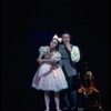 New York City Ballet production of "Coppelia"; scene from Act 2 with Patricia McBride as the doll Coppelia and Shaun O'Brien as Dr. Coppelius, choreography by George Balanchine and Alexandra Danilova after Marius Petipa (Saratoga)