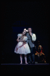 New York City Ballet production of "Coppelia"; scene from Act 2 with Patricia McBride as the doll Coppelia and Shaun O'Brien as Dr. Coppelius, choreography by George Balanchine and Alexandra Danilova after Marius Petipa (Saratoga)