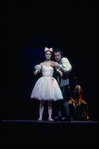 New York City Ballet production of "Coppelia"; scene from Act 2 with Patricia McBride as the doll Coppelia and Shaun O'Brien as Dr. Coppelius, choreography by George Balanchine and Alexandra Danilova after Marius Petipa (Saratoga)