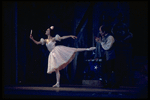 New York City Ballet production of "Coppelia"; scene from Act 2 with Patricia McBride as the doll Coppelia and Shaun O'Brien as Dr. Coppelius, choreography by George Balanchine and Alexandra Danilova after Marius Petipa (Saratoga)