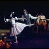 New York City Ballet production of "Coppelia"; scene from Act 2 with Patricia McBride as the doll Coppelia and Shaun O'Brien as Dr. Coppelius, choreography by George Balanchine and Alexandra Danilova after Marius Petipa (Saratoga)