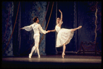 New York City Ballet production of "Coppelia"; scene from Act 3 with Patricia McBride and Helgi Tomasson, choreography by George Balanchine and Alexandra Danilova after Marius Petipa (Saratoga)