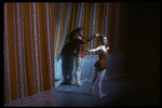 New York City Ballet production of "Jewels" (Rubies) with Patricia McBride and Mikhail Baryshnikov taking a bow in front of curtain, choreography by George Balanchine (Saratoga)