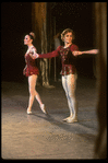 New York City Ballet production of "Jewels" (Rubies) with Patricia McBride and Mikhail Baryshnikov taking a bow, choreography by George Balanchine (Saratoga)