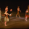 New York City Ballet production of "The Four Seasons"; Daniel Duell, Kyra Nichols, conductor Robert Irving and Patricia McBride take a bow, Mikhail Baryshnikov in red behind Irving, choreography by Jerome Robbins (New York)