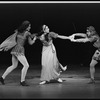 New York City Ballet production of "A Midsummer Night's Dream" with Demetrius and Lysander fighting over Renee Estopinal as Helena, choreography by George Balanchine (New York)