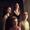 New York City Ballet - Studio photo of (Front L-R) Violette Verdy and Mimi Paul, (Back L-R) Patricia McBride and Suzanne Farrell wearing expensive jewels to advertise "Jewels", choreography by George Balanchine (New York)