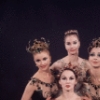 New York City Ballet - Studio photo of (L-R) Violette Verdy, Patricia McBride (front), Suzanne Farrell and Mimi Paul in "Jewels", choreography by George Balanchine (New York)