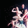 New York City Ballet - Studio photo of Violette Verdy (front), Mimi Paul (center), Patricia McBride in red, George Balanchine and Suzanne Farrell in white, in "Jewels", choreography by George Balanchine  (New York)