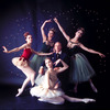 New York City Ballet - Studio photo of George Balanchine (C) with Patricia McBride in red, Suzanne Farrell in white, Violette Verdy center back and Mimi Paul in "Jewels", choreography by George Balanchine (New York)