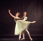 New York City Ballet - Studio photo of Violette Verdy and Conrad Ludlow in "Jewels", choreography by George Balanchine (New York)