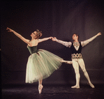 New York City Ballet - Studio photo of Violette Verdy and Conrad Ludlow in "Jewels", choreography by George Balanchine (New York)