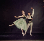 New York City Ballet - Studio photo of Mimi Paul and Francisco Moncion in "Jewels", choreography by George Balanchine (New York)