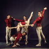 New York City Ballet - Studio photo of Marnee Morris (C) with Deni Lamont (kneeling) and (L-R) Robert Weiss, Paul Mejia and Richard Dryden in "Jewels", choreography by George Balanchine (New York)