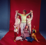 Studio photo of Peter Martins and students from the School of American Ballet in costume for a New York City Ballet production of "The Nutcracker" (New York)