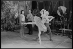 New York City Ballet production of movie version of "A midsummer Night's Dream" with Nicholas Magallanes watching George Balanchine rehearse Patricia McBride, choreography by George Balanchine (New York)