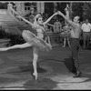 New York City Ballet production of movie version of "A midsummer Night's Dream"; George Balanchine rehearsing Patricia McBride, choreography by George Balanchine (New York)